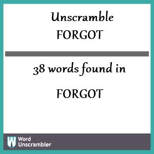 Unscrambling the Word 'Forget'
